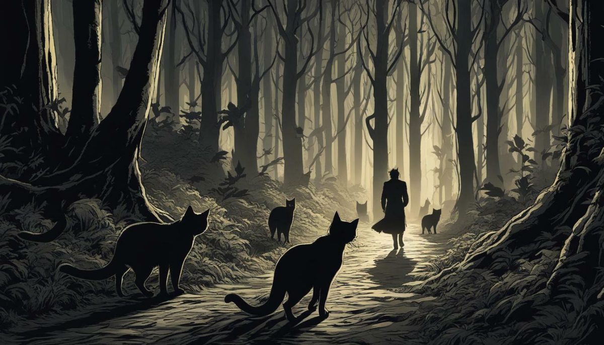cats following a person in a dream