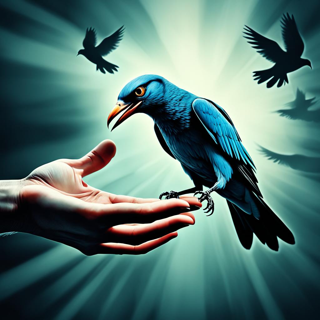 bird biting hand in dream meaning