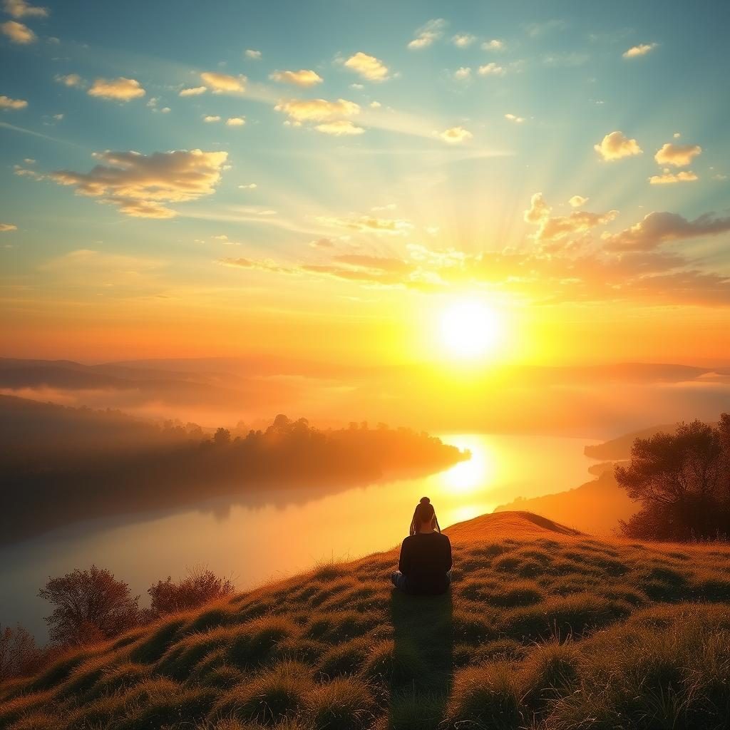 Morning meditation sunrise serenity